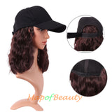 Adjustable Baseball Cap Wig Short Kinky Curly BOB Synthetic Hair Extension Natural Party