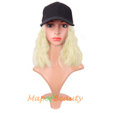 Adjustable Baseball Cap Wig Short Kinky Curly BOB Synthetic Hair Extension Natural Party