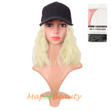 Adjustable Baseball Cap Wig Short Kinky Curly BOB Synthetic Hair Extension Natural Party