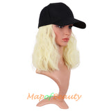 Adjustable Baseball Cap Wig Short Kinky Curly BOB Synthetic Hair Extension Natural Party