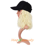 Adjustable Baseball Cap Wig Short Kinky Curly BOB Synthetic Hair Extension Natural Party