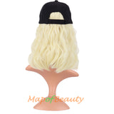 Adjustable Baseball Cap Wig Short Kinky Curly BOB Synthetic Hair Extension Natural Party