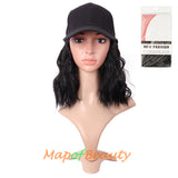 Adjustable Baseball Cap Wig Short Kinky Curly BOB Synthetic Hair Extension Natural Party