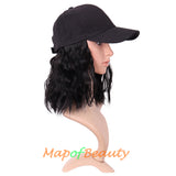 Adjustable Baseball Cap Wig Short Kinky Curly BOB Synthetic Hair Extension Natural Party