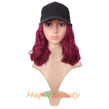 Adjustable Baseball Cap Wig Short Kinky Curly BOB Synthetic Hair Extension Natural Party