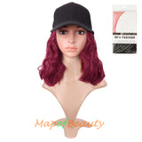 Adjustable Baseball Cap Wig Short Kinky Curly BOB Synthetic Hair Extension Natural Party