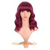 short Maroon Red bob wig