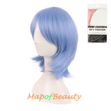 Short Layered Wigs With Bangs Synthetic Fiber Shoulder Length Hair for Cosplay Daily Use