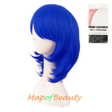 Short Layered Wigs With Bangs Synthetic Fiber Shoulder Length Hair for Cosplay Daily Use