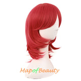 Short Layered Wigs With Bangs Synthetic Fiber Shoulder Length Hair for Cosplay Daily Use