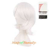 Short Layered Wigs With Bangs Synthetic Fiber Shoulder Length Hair for Cosplay Daily Use